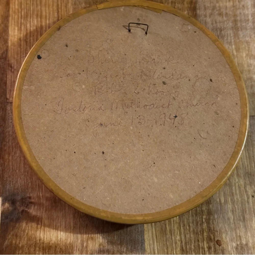 Vintage 1948 Bubble Glass Wall Plaque Jesus the GoodShepherd Christian Art - Picture 5 of 8